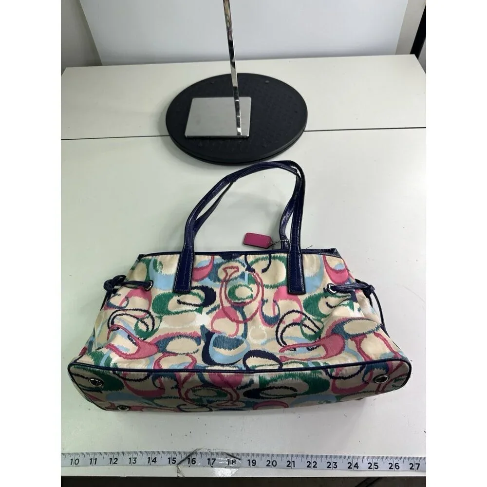 DAMAGED STRAPS - Coach F24453 Ikat Large Carryall Multicolored Signature C